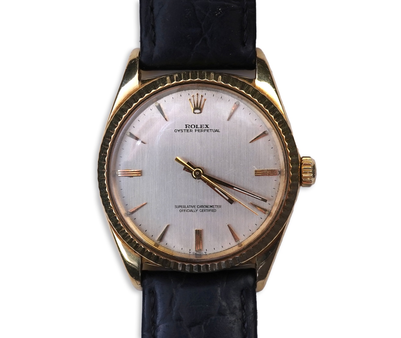 A gentleman's mid 1960's 18ct gold Rolex Oyster Perpetual Superlative Chronometer Officially Certified wrist watch